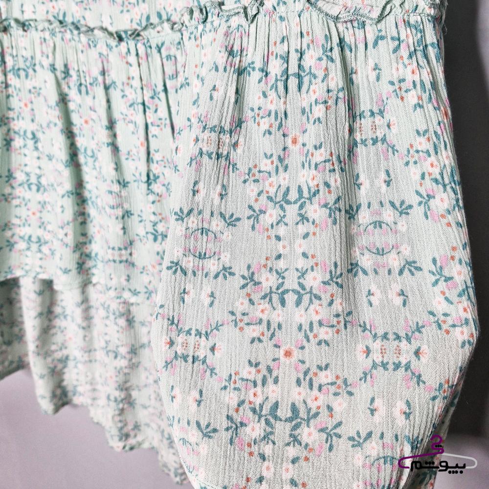 دامن چیندار گلگلی جنس کرپ حریر